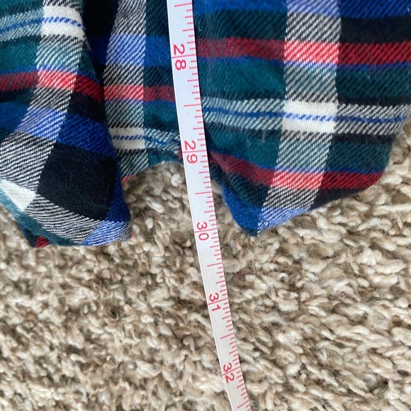 🔥 Abercrombie & Fitch Plaid Shirt Dress Green Blue Red Waist Tie Small Button - Picture 11 of 12
